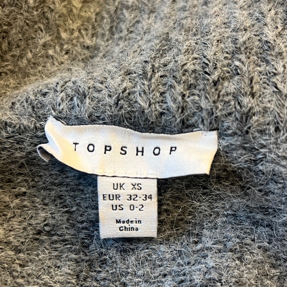 Topshop Charcoal gray Knit Sweater zippered cardigan XS - Picture 4 of 5